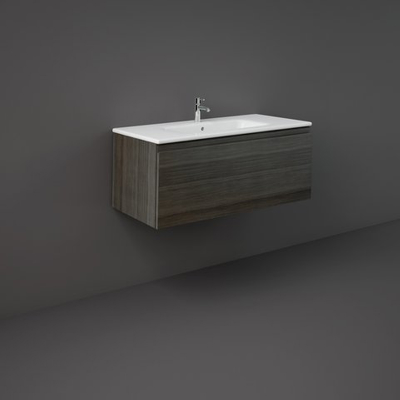 Rak Ceramics Joy Uno Szafka Podumywalkowa Podwieszana 100 cm Orzech Moka + Umywalka Meblowa 101 cm (UNOWH100MOK+JOYDI10101)